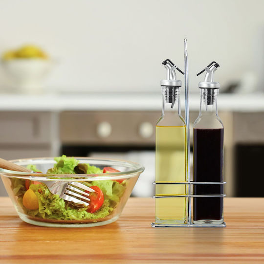 Relaxdays Glass Oil & Vinegar Dispenser Set with Flow
