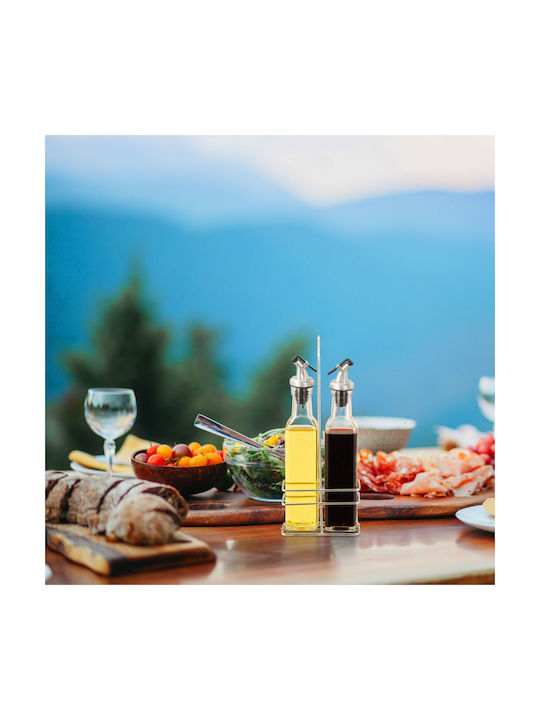 Relaxdays Relaxdays Öl- und Essigspender-Set aus Glas mit Fluss