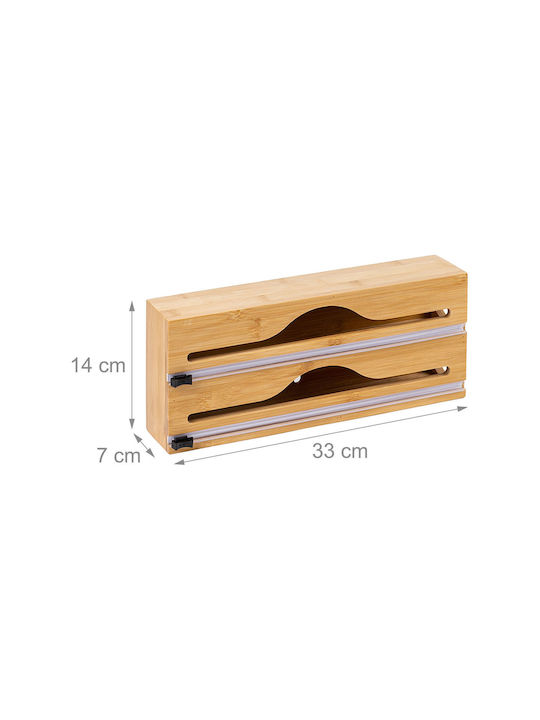 Relaxdays Distribuitor De Role Din Lemn Bej 14x7x33cm 10051755_340