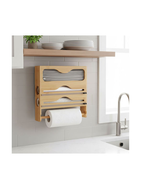 Relaxdays Rollenspender Braun 33x7x34,5cm