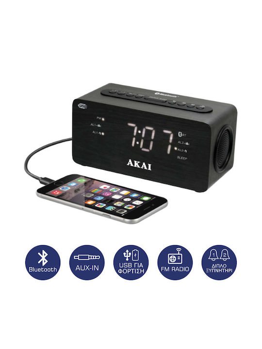 AKAI ACR-2993 Tisch-Digitaluhr mit Wecker & Radio