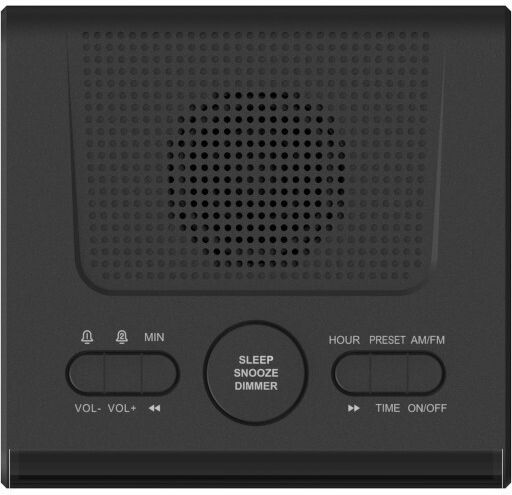 AKAI Tabletop Digital LED Clock With Alarm Clock & Radio Black ACR-2010
