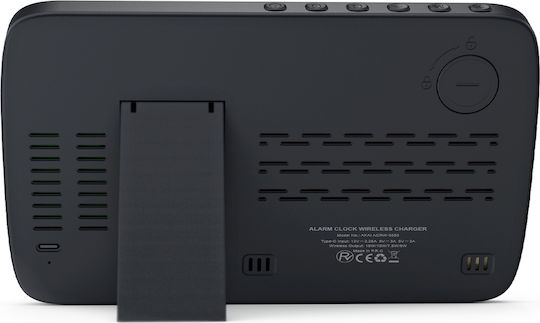 AKAI Масов Дигитален Часовник LED с Будилник и Безжично Зареждане Черен ACRW-3500