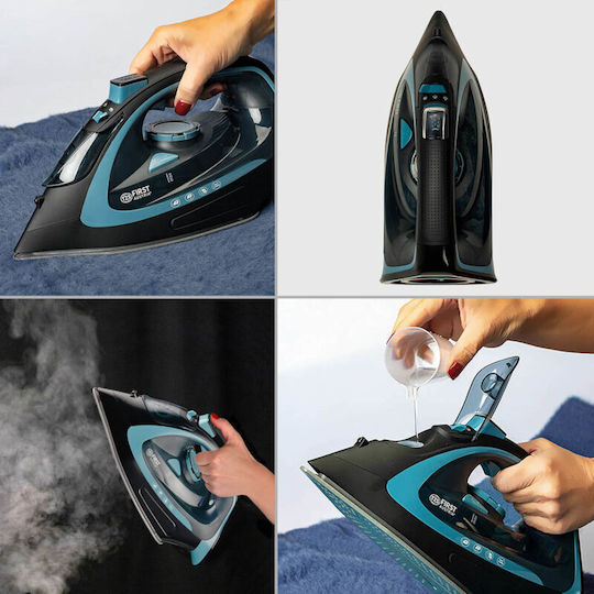 First Austria Dampfbügeleisen 2400W mit Keramiksohle und kontinuierlicher Dampfabgabe 20g/min