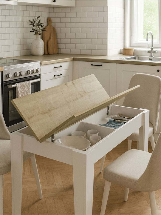 Masa De Dining Din Lemn Alb 72x72cm