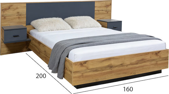 Set Dormitor Carys Gri 160x200cm 5 Bucăți