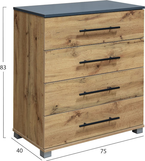 Set Dormitor Carys Gri 160x200cm 5 Bucăți