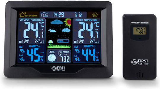 First Austria FA-2461-8 Wireless Digital Weather Station Wall Mounted Black