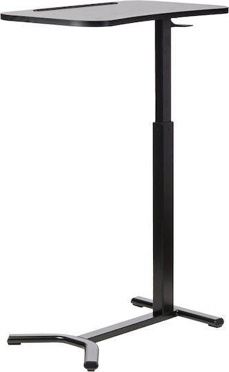 Γραφείο Ξύλινο Μαύρο με Μεταλλικά Πόδια & Ρυθμιζόμενο Ύψος 60x38x66.5εκ.