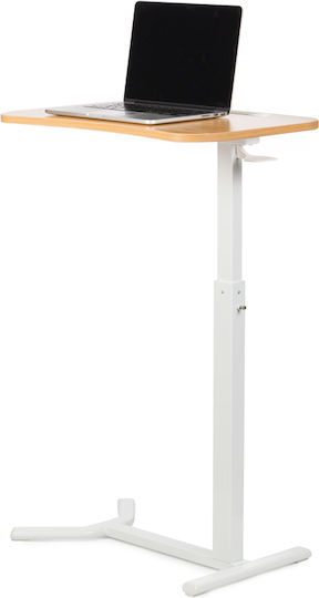 Schreibtisch Holz White mit Metallbeinen & verstellbarer Höhe 60x38x66.5cm