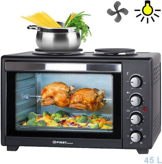 First Austria Electric Countertop Oven 45lt with 2 Burners and Hot Air Function