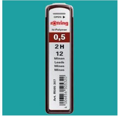 Rotring 12 Mechanical Pencil Leads 0.5mm 2B