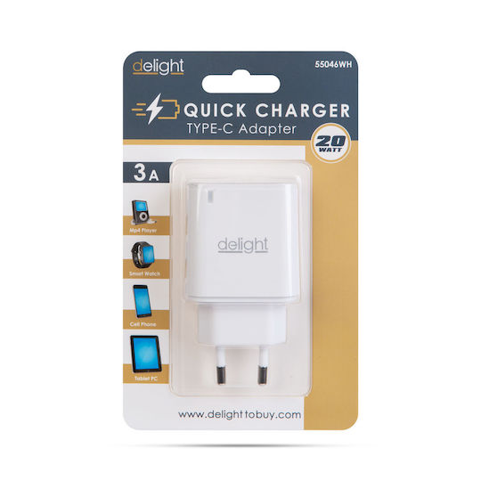 Alista Home Incarcator Fără Cablu cu Port USB-C 20W Power Delivery Alb (GLB_55046WH)