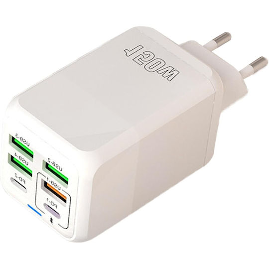 Alista Home Incarcator Fara Cablu cu 4 Porturi USB-A si 2 Porturi USB-C 150W Power Delivery Alb (136142)