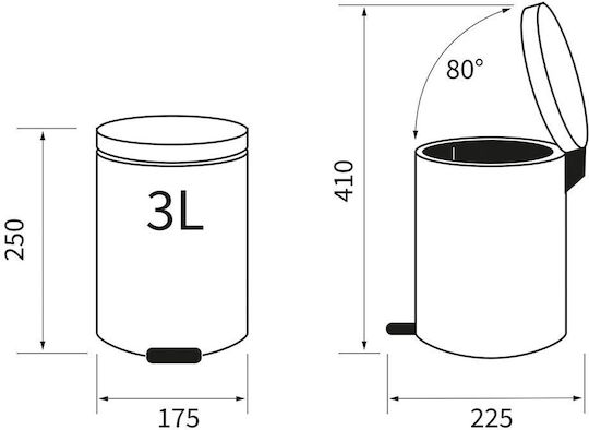 Sealskin Plastic Bathroom Bin Soft Close 3l Bronze