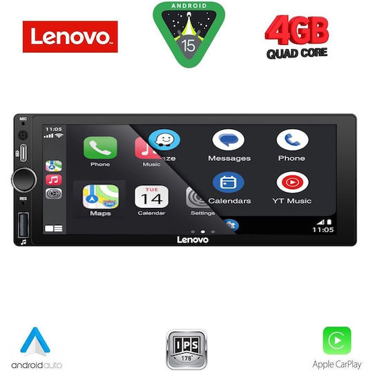Lenovo Radio Auto 1 DIN Bluetooth USB