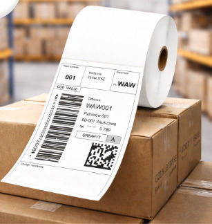 Appack Thermal Label Rolls 100x150mm Box 12 Rolls 500 Pieces Self-Adhesive Perforated 70g Core 40mm