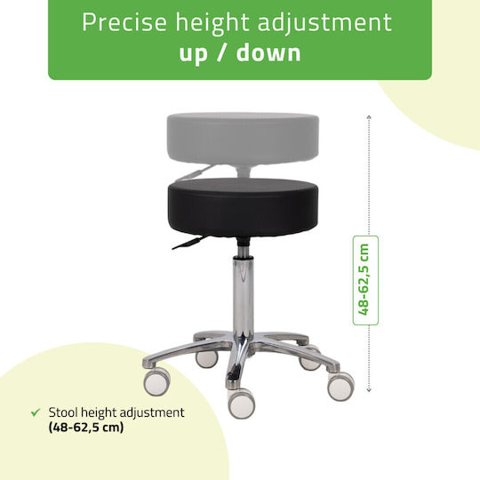 Habys Wheeled Black Stool