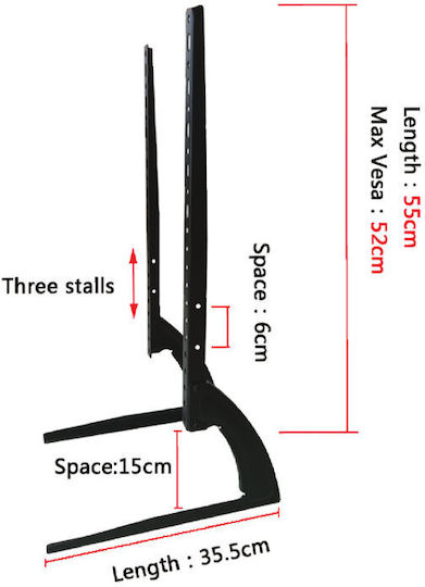 Osio OSMA-1275 Επιτραπέζια Βάση Τηλεόρασης έως 65" και 50kg