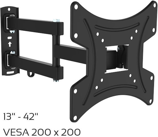 Osio OSM-1142 Βάση Τηλεόρασης Τοίχου με Βραχίονα έως 42" και 25kg