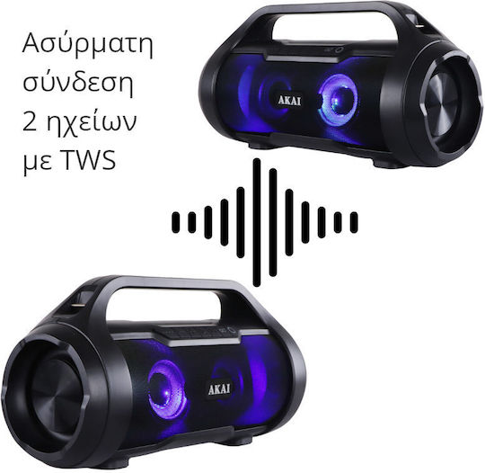 Akai Proffesional ABTS-50 Ηχείο Bluetooth 30W με Ραδιόφωνο και Διάρκεια Μπαταρίας έως 7 ώρες Μαύρο