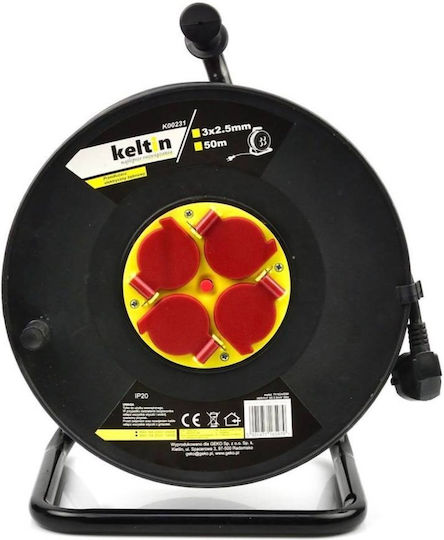 Keltin Extension Reel Cord 3 x 2.5mm²/50m Black