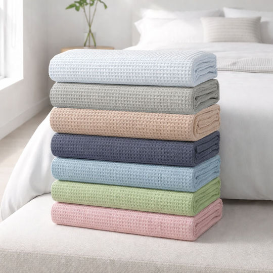 Astron Italy Single Hotel Blanket Hotel Pique Blanket Gray 165x245cm