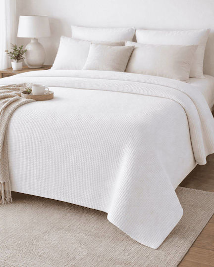Olia Home Hotel Blanket Double Pique White 220x255cm