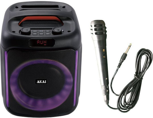 Akai Proffesional Karaoke Speaker With Wired Microphone And Lighting Effects ABTS-V20 Black