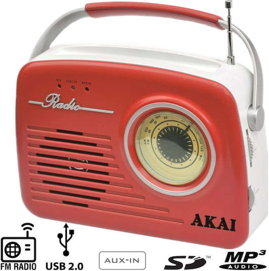Akai Proffesional APR-11 Retro Cu alimentare la rețea / baterie cu USB Roșu