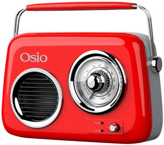 Osio OPR-3040R Retro cu Bluetooth și USB Roșu