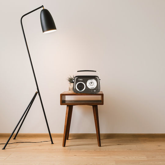 Osio OPR-3040B Retro Φορητό Ραδιόφωνο Επαναφορτιζόμενο με Bluetooth και USB Μαύρο