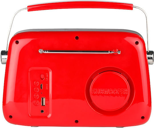 Osio OPR-3040R Retro cu Bluetooth și USB Roșu
