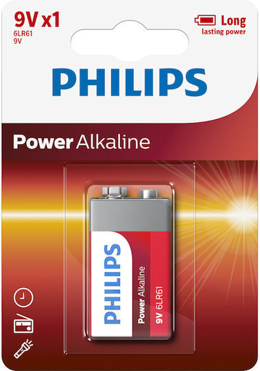 Baterie Alcalină Dreptunghiulară Philips 9 Volți
