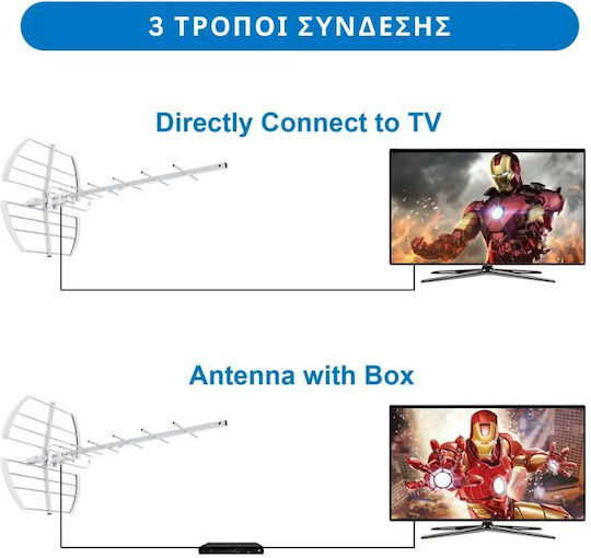 Osio OTA-1020 Outdoor TV Antenna (Does not Require Power Supply) Silver