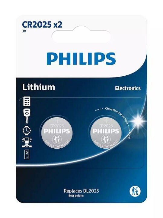 Philips Батерии Литий За часовници CR2025 3V 2бр