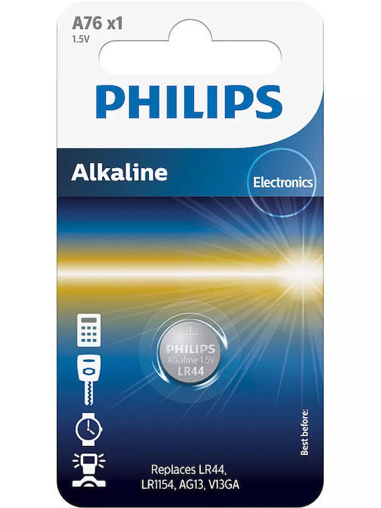 Philips Αλκαλική Μπαταρία Ρολογιών LR44 1.5V 1τμχ