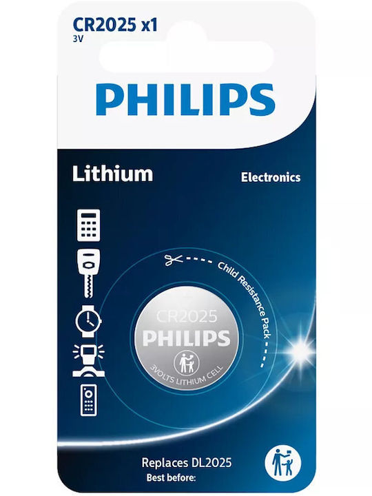 Philips Батерия Литий За часовници CR2025 3V 1бр