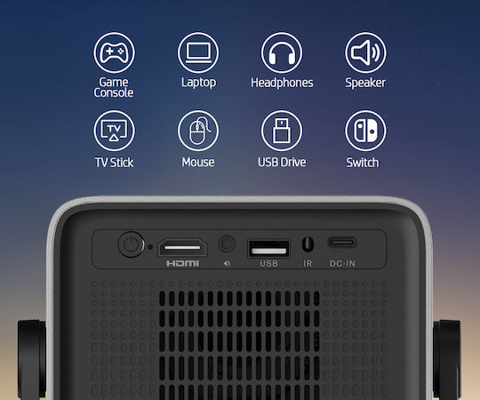 HP MC475 Mini Projector LCD Λάμπας LED με Wi-Fi και Ενσωματωμένα Ηχεία