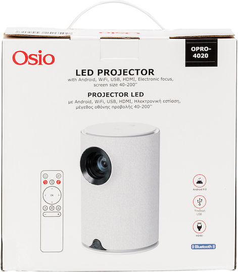 Osio OPRO-4020 Projector LCD Λάμπας LED με Wi-Fi και Ενσωματωμένα Ηχεία