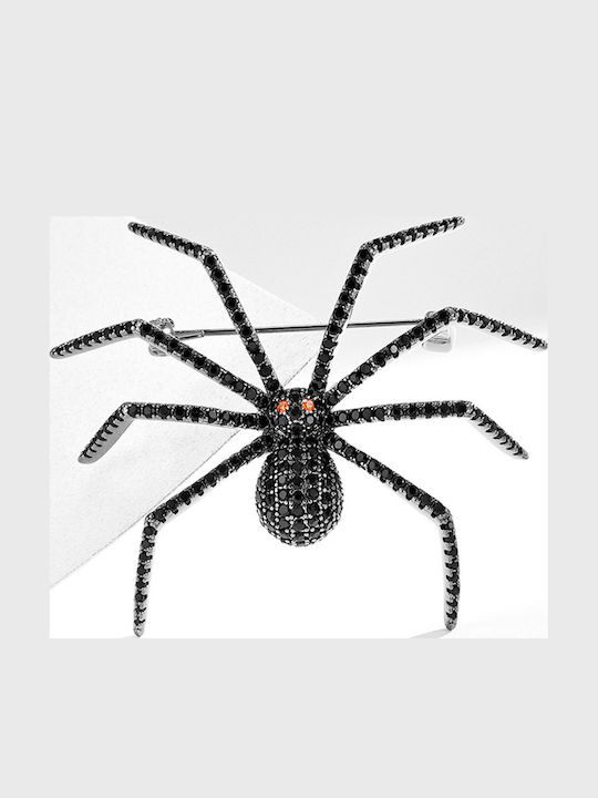 Pinets Schöne Schwarze Spinnenbrosche mit Strass