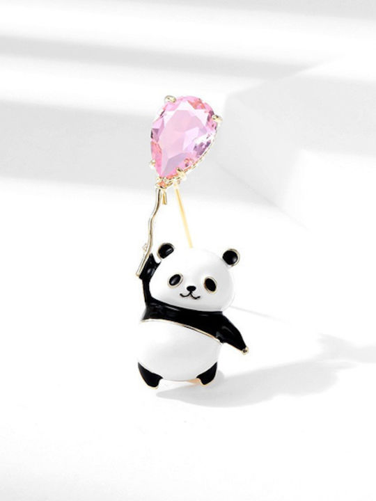 Ecarla Panda Brooch Crystal Balloon Bz200