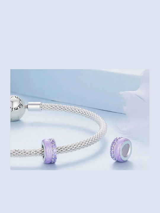 Pandora Charm από Ασήμι με Ζιργκόν Μωβ