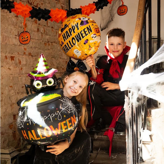 Baloane Halloween Folie Jumbo Portocalii Happy 79 cm
