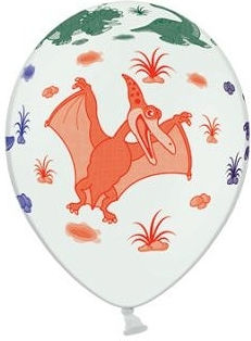 Birthday Dinosaur White Balloon