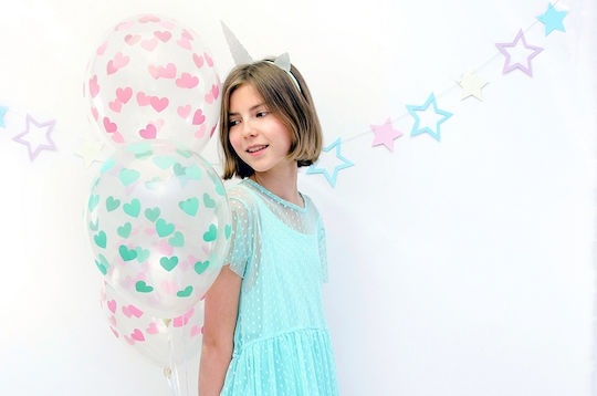 PartyDeco Herz Transparent Luftballon 30cm