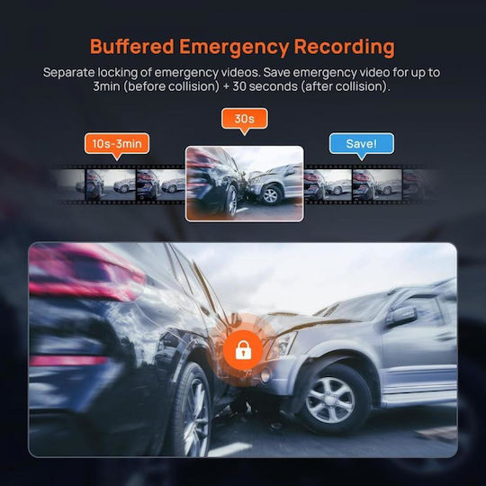 A800SE-1 Car DVR Camera Set 4K with 3" Screen Wi-Fi GPS & Rear Camera A800SE-1