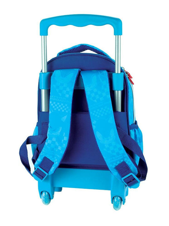 Gim Sonic Classic School Bag Trolley Kindergarten Blue With Water Bottle Holder 12L 2026