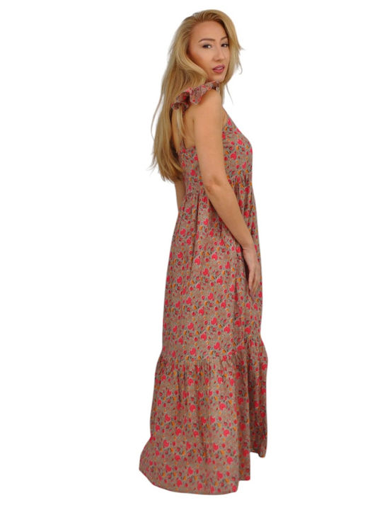 Summer Maxi Dress with Ruffles Floral