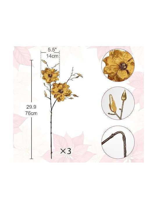 Künstliche Magnolie Blumen Dekorative Wohnkultur 76 Cm Set 3 Stücke